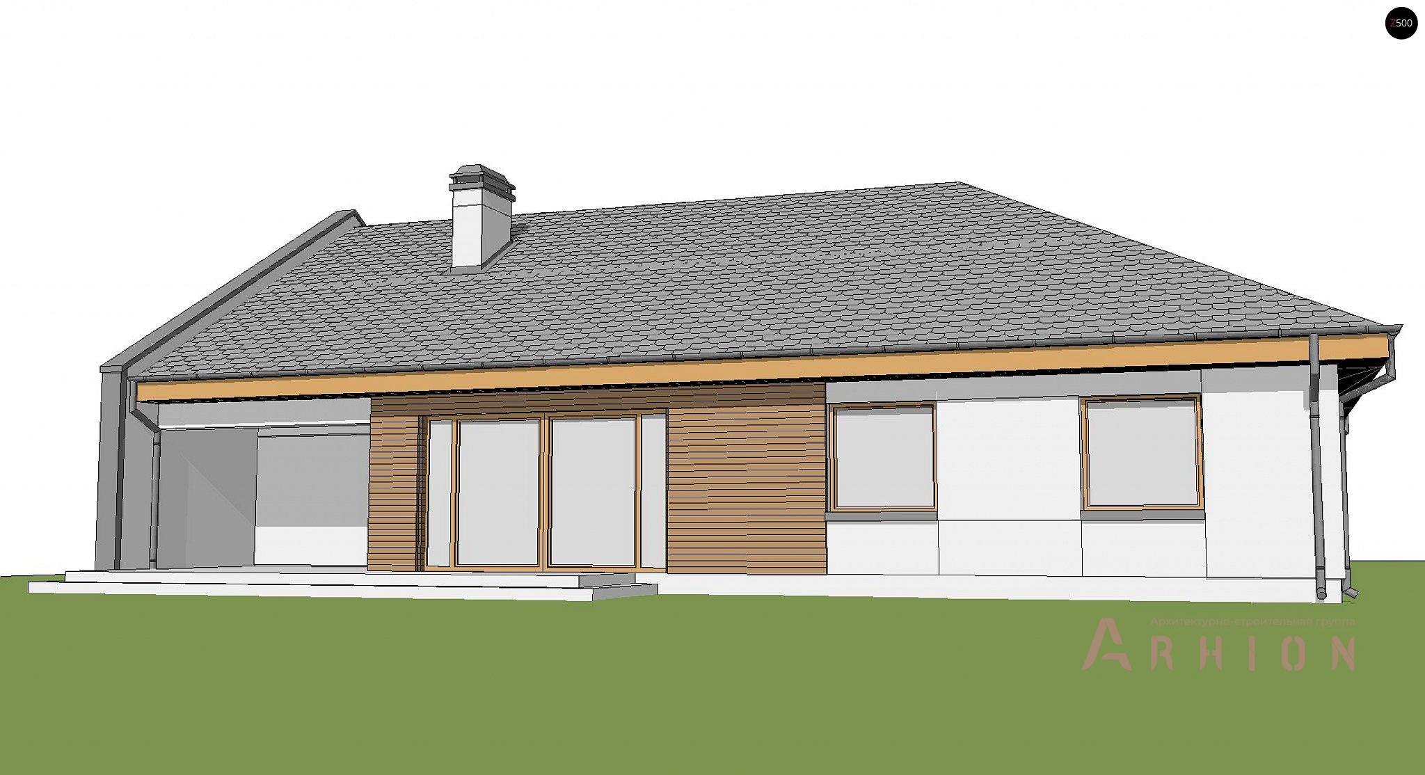 14. Проект одноэтажного дома в современном стиле с четырехскатной, Z123 ZBL, площадью - 157 кв c терассой, гаражом